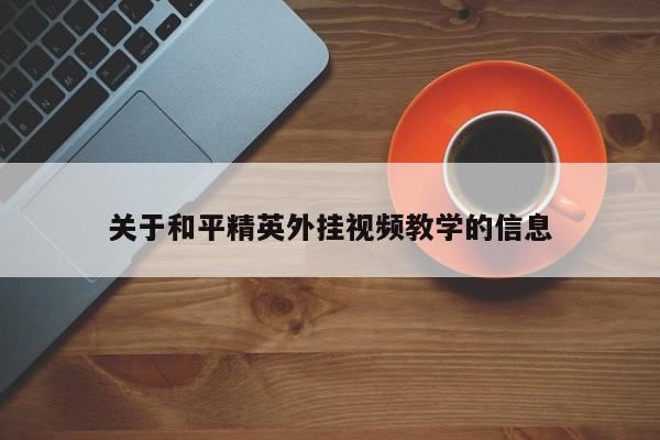 关于和平精英外挂视频教学的信息